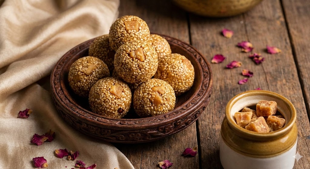 Til Gud Laddu - Sesame Jaggery Balls